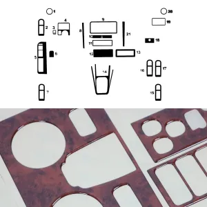 1998-2003 VW Golf Mk4 Wooden Look Dashboard Console Trim Kit 21Pcs