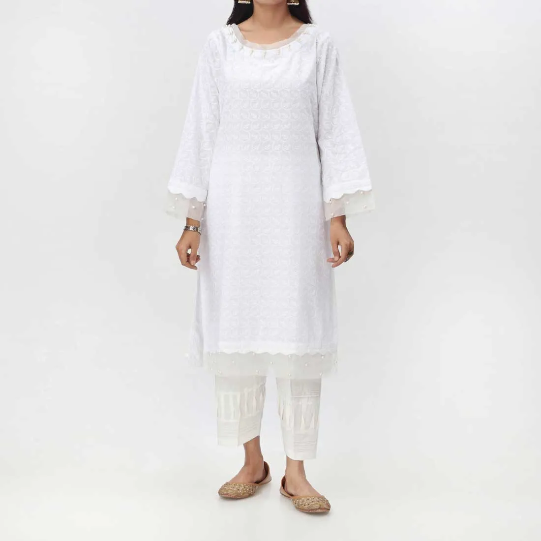 1PC- Embroidered ChikanKari Shirt PS4080