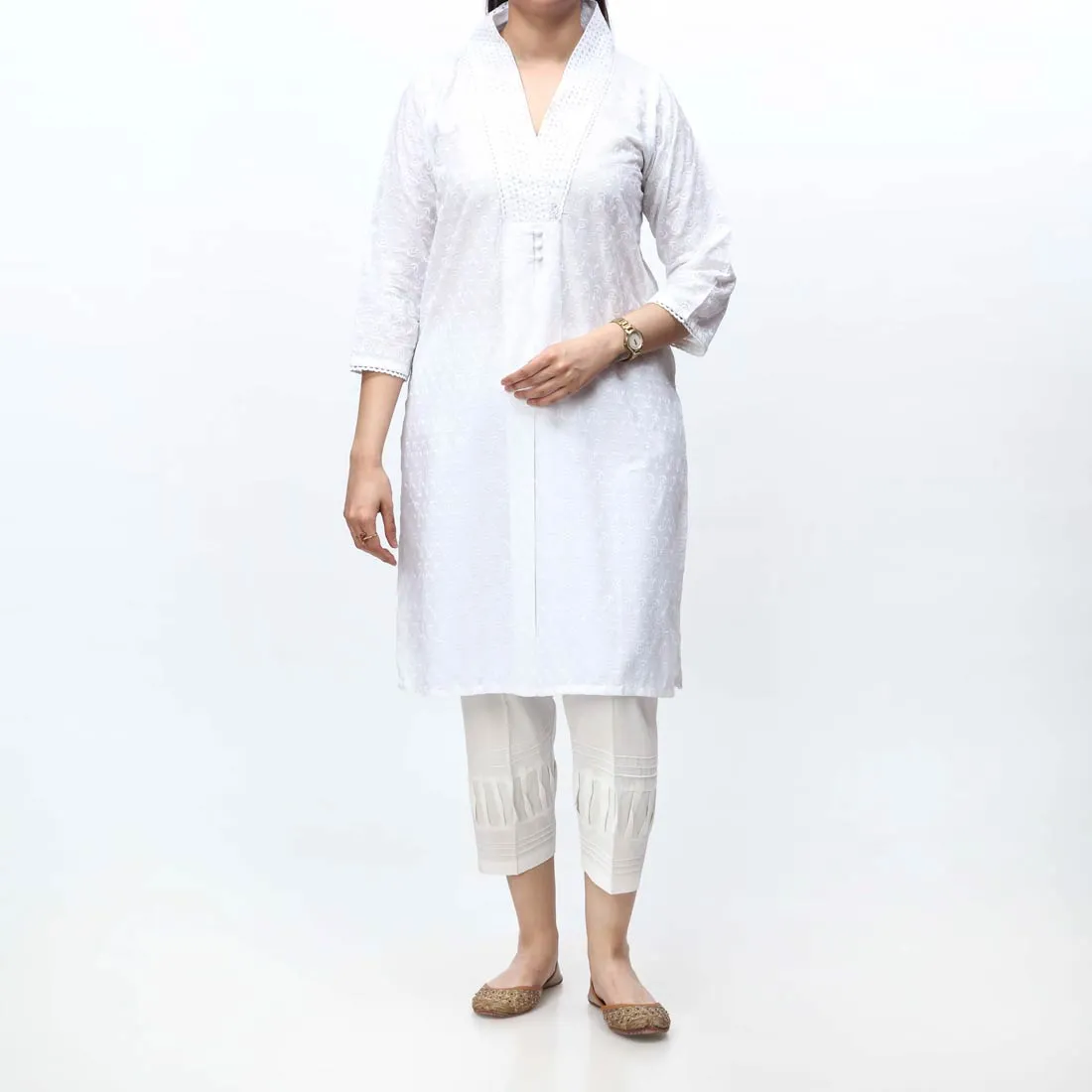 1PC- Embroidered Chikankari Shirt PS4172