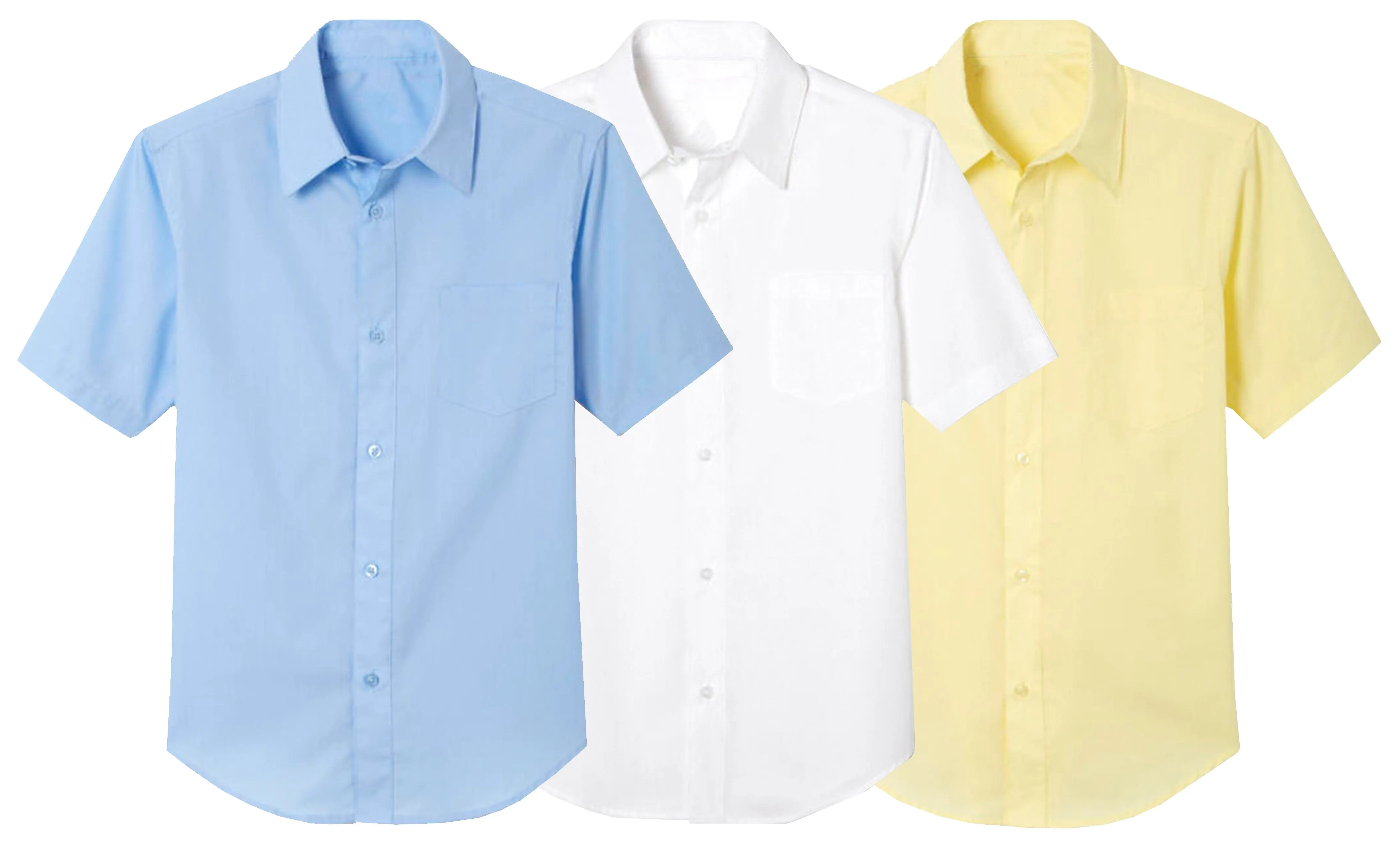 3-Pack Boys Short Sleeve Casual Dress School Uniform Shirts (Big Boys, Little Boys)