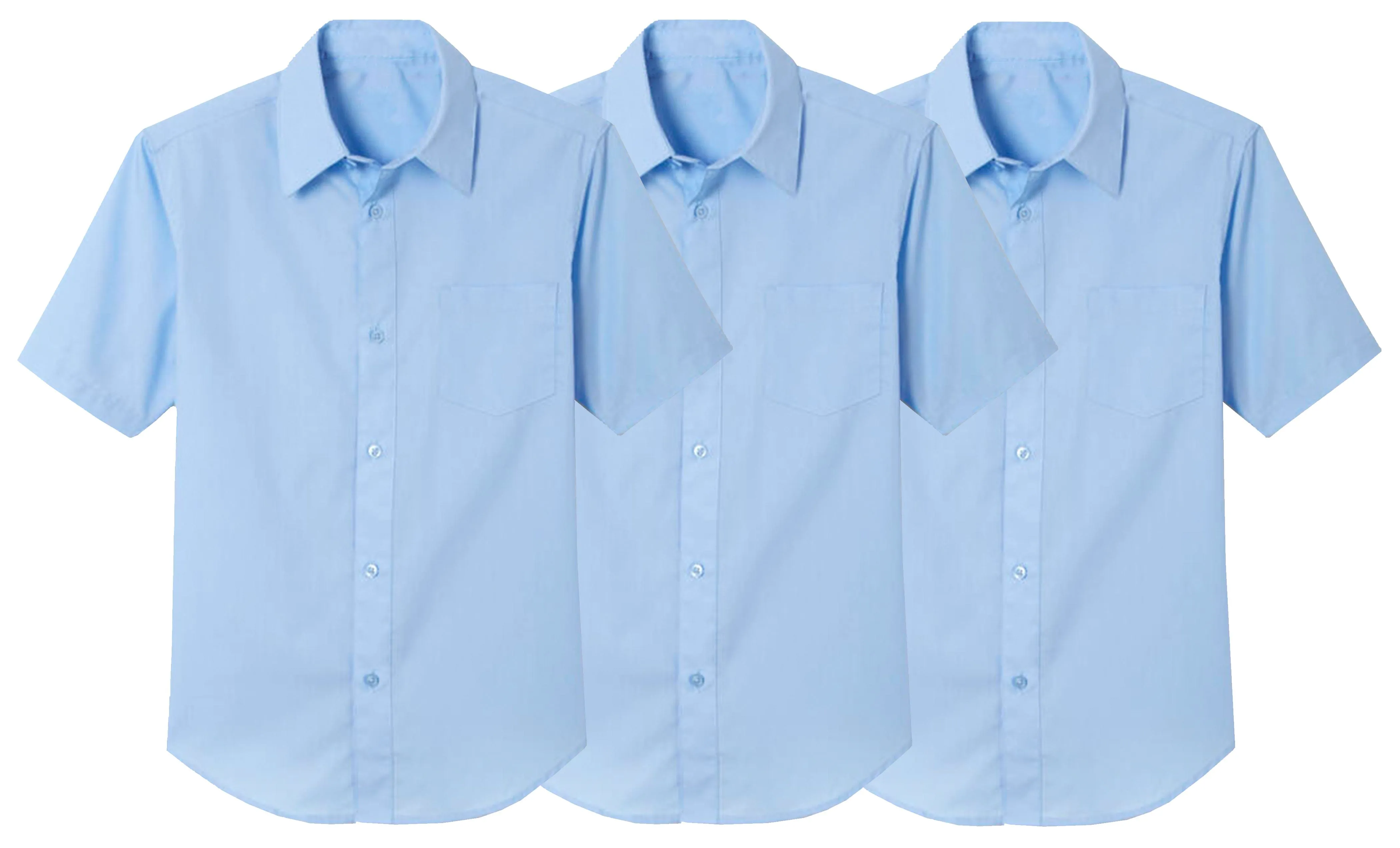 3-Pack Boys Short Sleeve Casual Dress School Uniform Shirts (Big Boys, Little Boys)