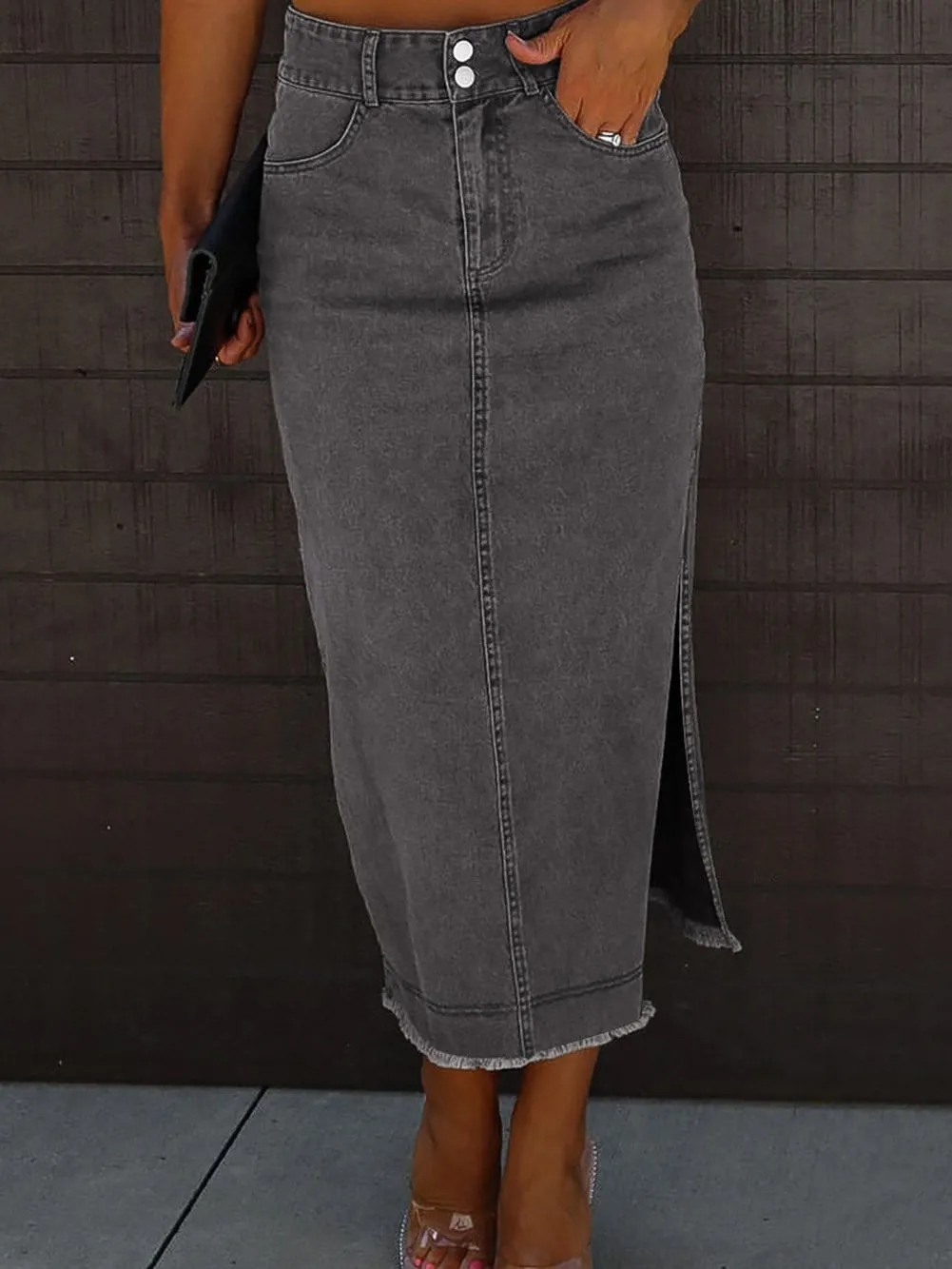 Affordable Denim Skirt with Pockets