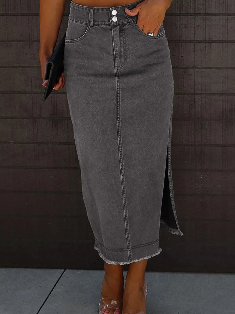 Affordable Denim Skirt with Pockets