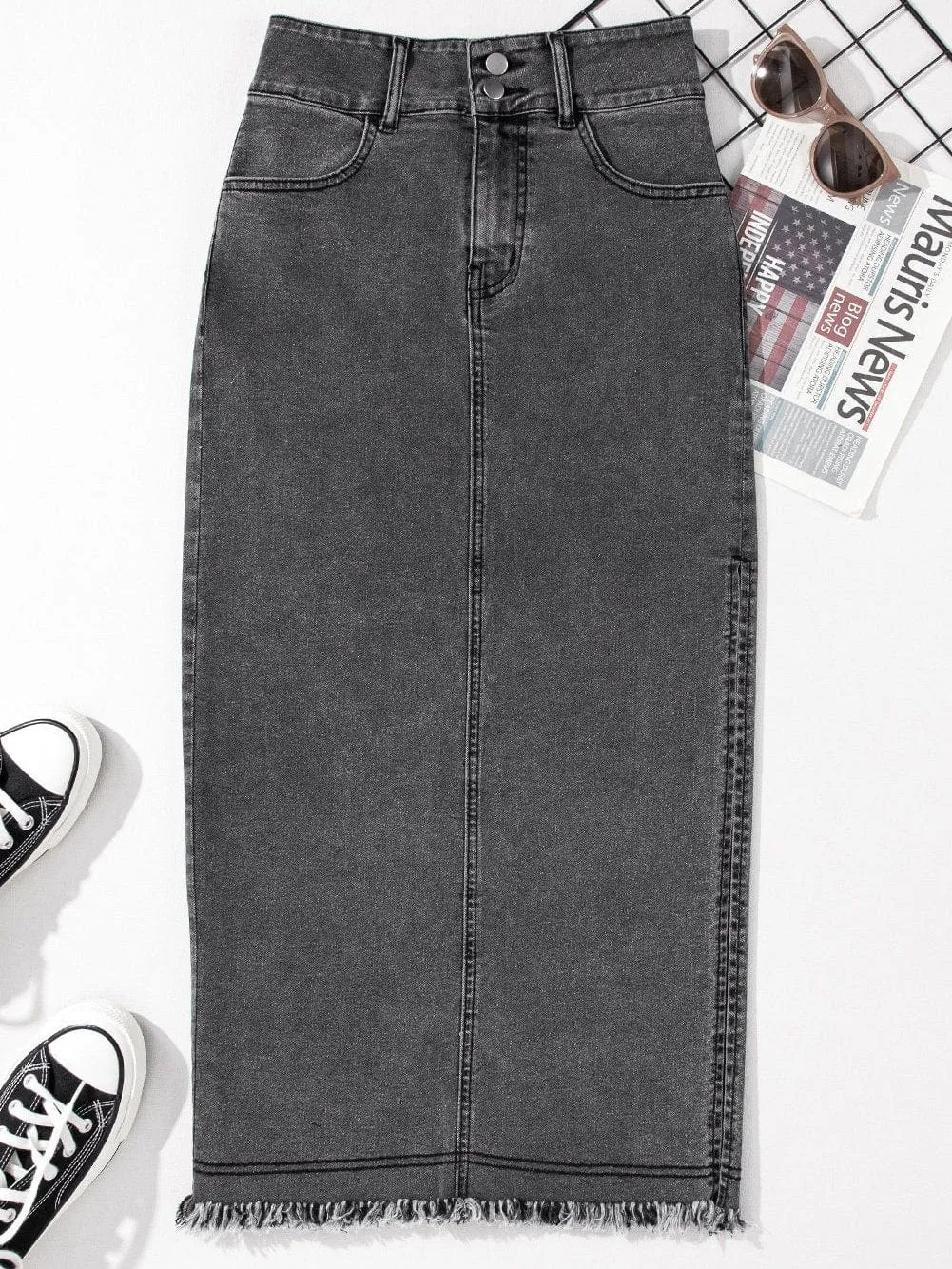 Affordable Denim Skirt with Pockets