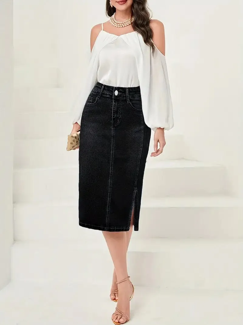 Affordable Denim Skirt with Pockets