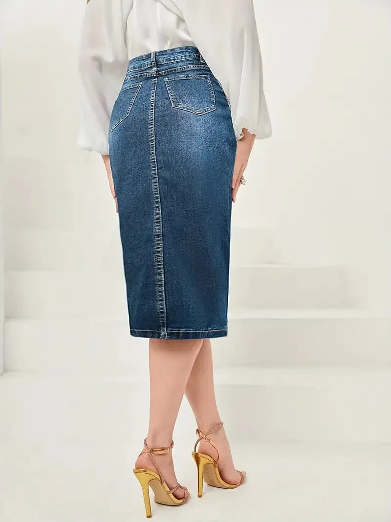 Affordable Denim Skirt with Pockets