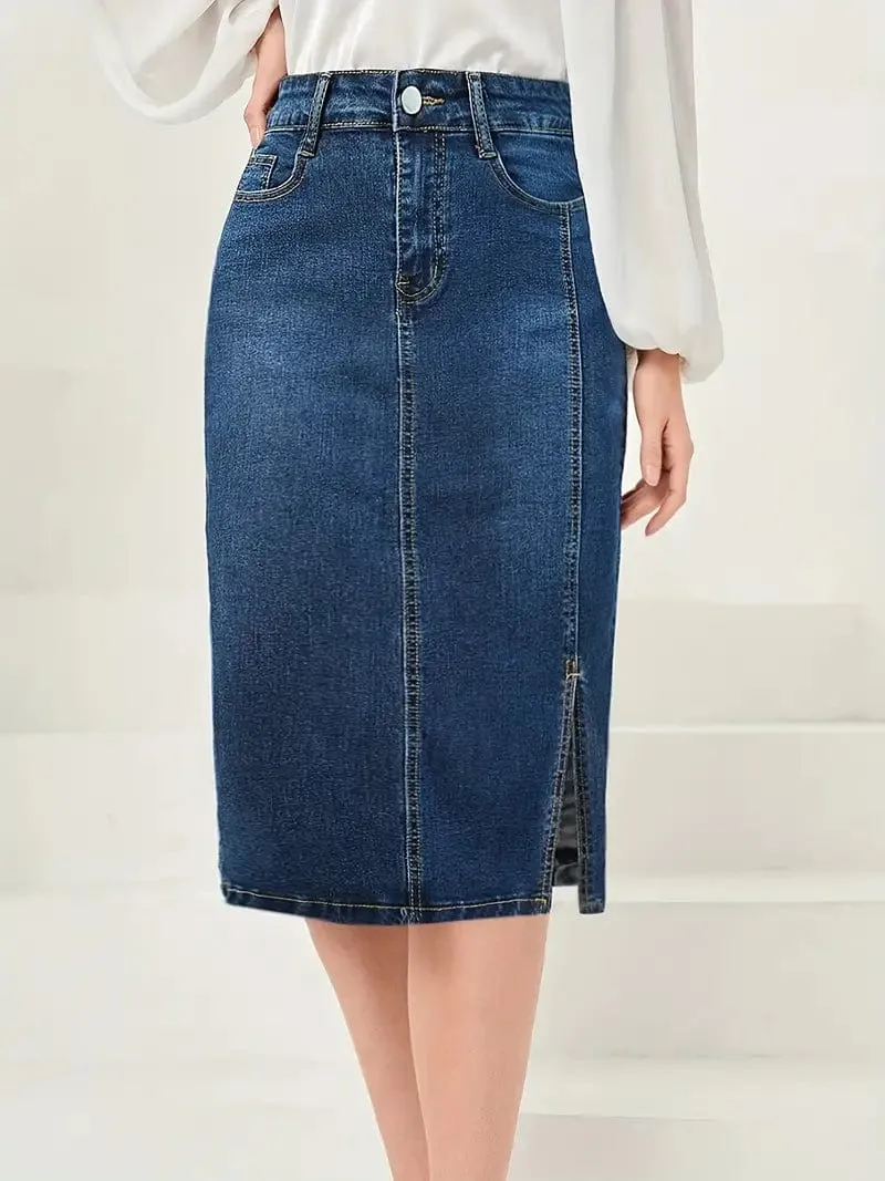 Affordable Denim Skirt with Pockets