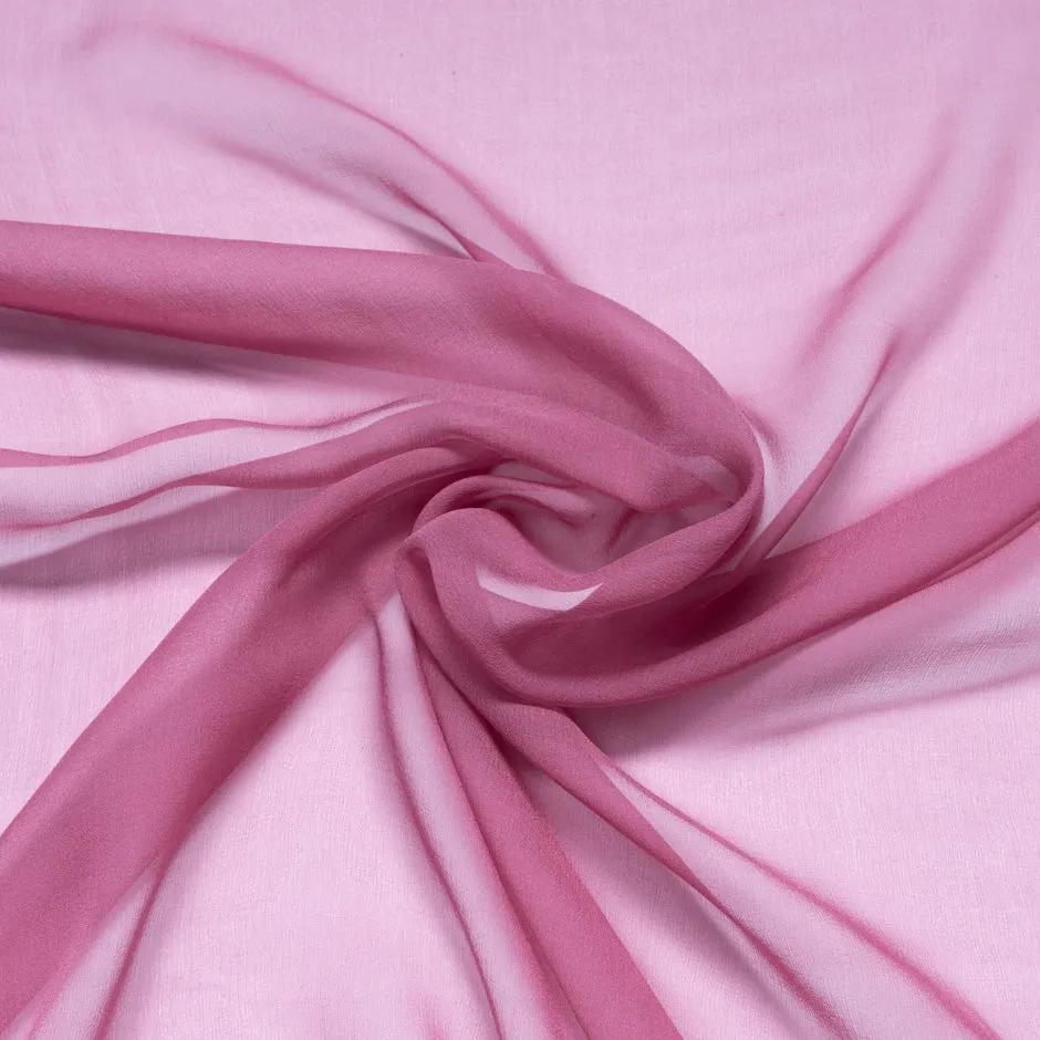 Antique Rose Pink Silk Chiffon