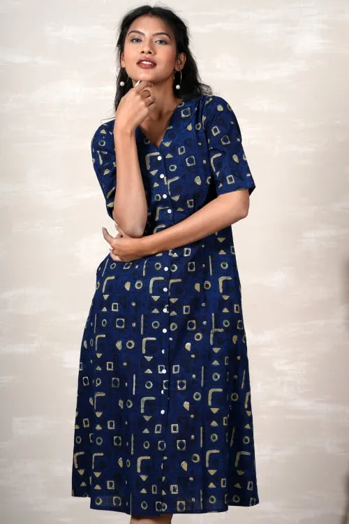 Ariel Hand Block Printed Dress