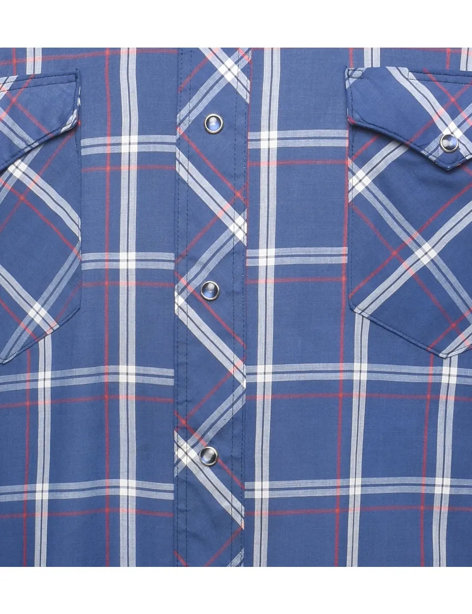 Blue & Red Wrangler Checked Shirt - L