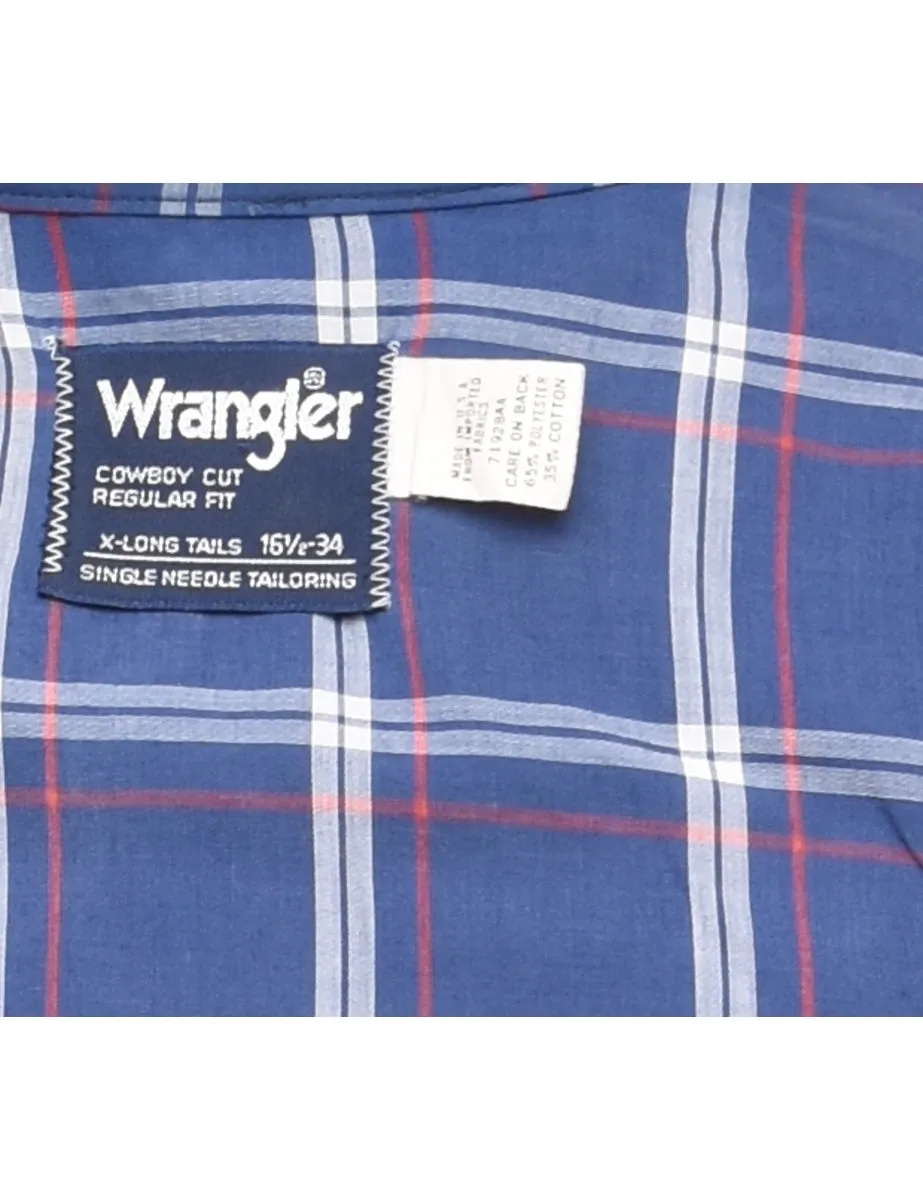 Blue & Red Wrangler Checked Shirt - L