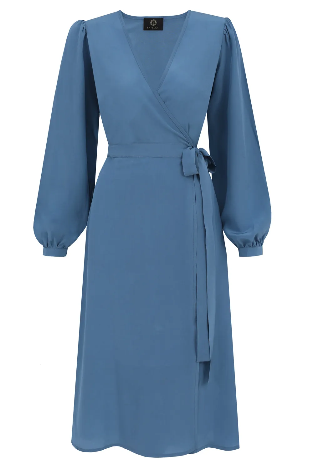 Blue Silk Envelope Dress