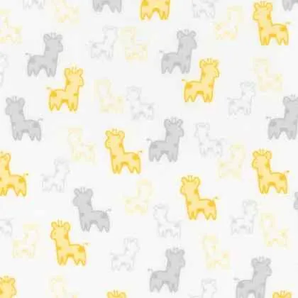 Chunky Giraffe in Yellow and Grey Cozy Cotton FLANNEL