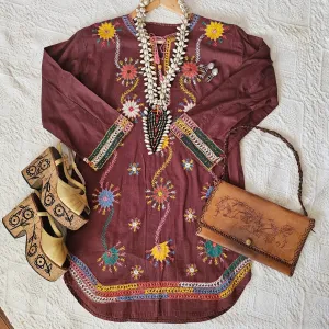 Cotton embroidered Tunic dress S