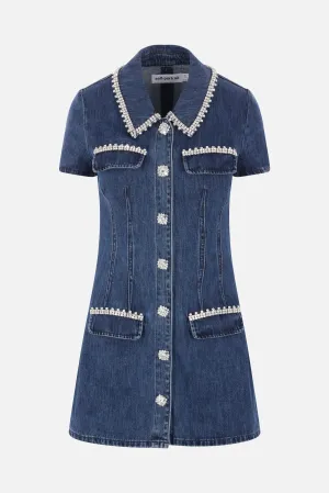 Denim Dress with Collar