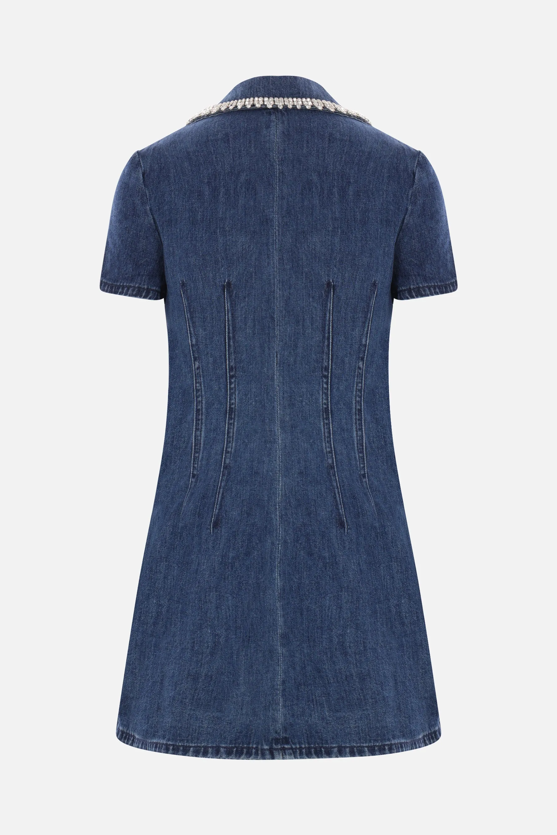 Denim Dress with Collar