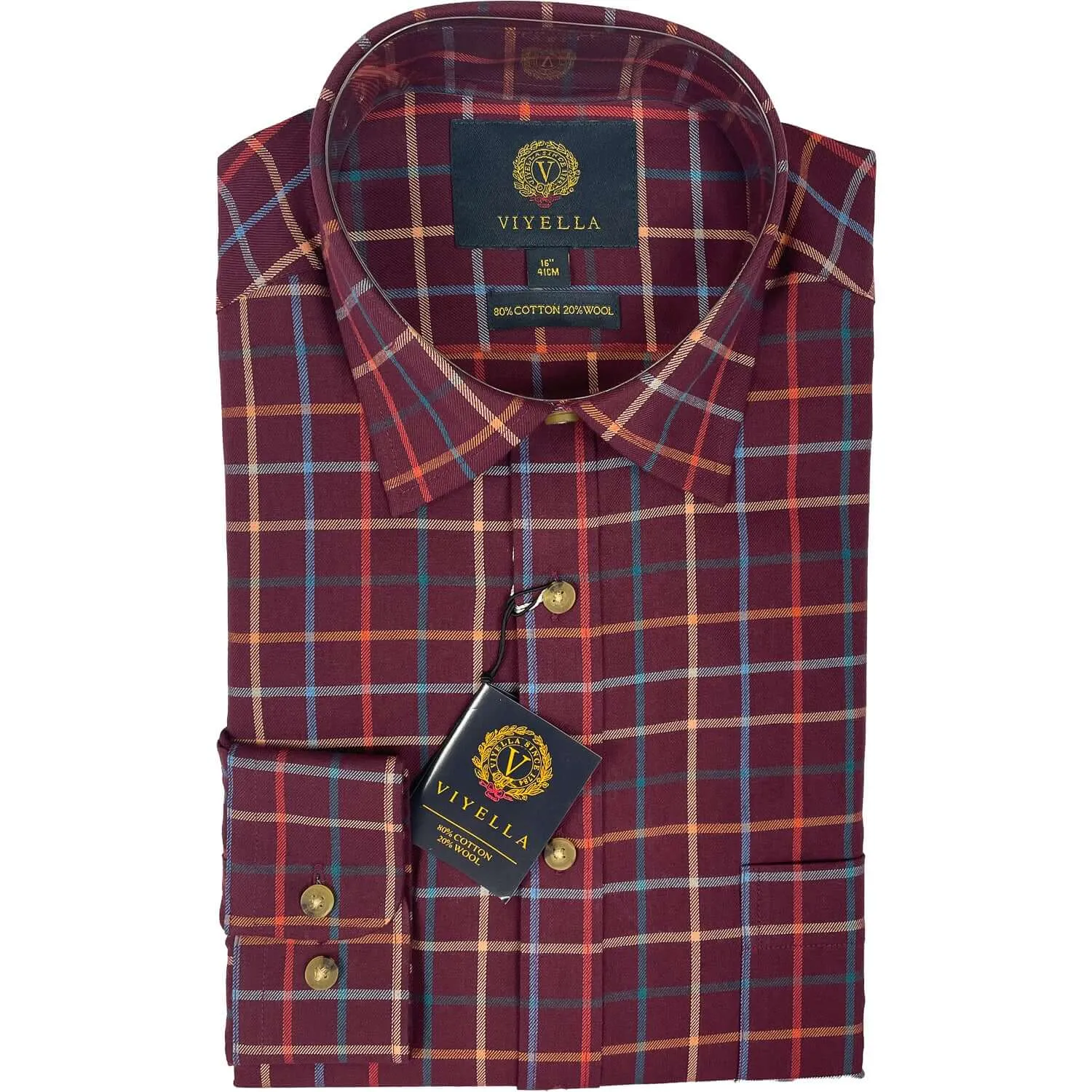 Diamond Check Shirt | 80% Cotton 20% Wool