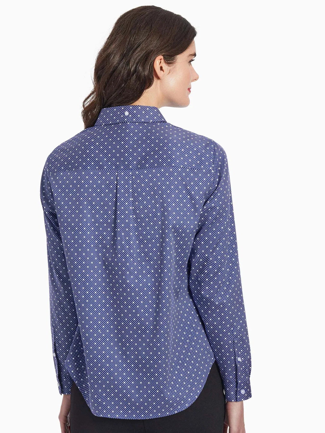 Dotted Easy-Care Oxford Button-Up Shirt