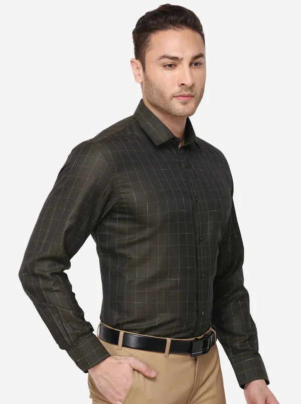 Duck Green Checked Regular Fit Formal Shirt | Greenfibre