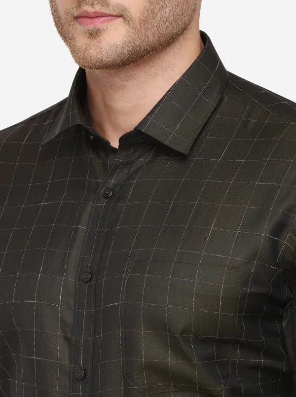 Duck Green Checked Regular Fit Formal Shirt | Greenfibre