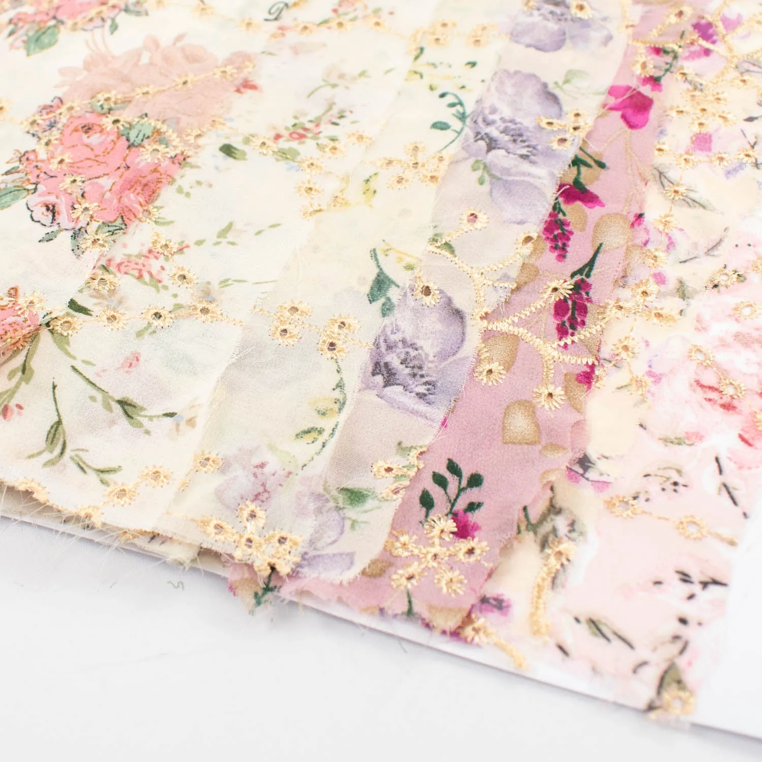 Embroidered Floral Print Chiffon Sample Book