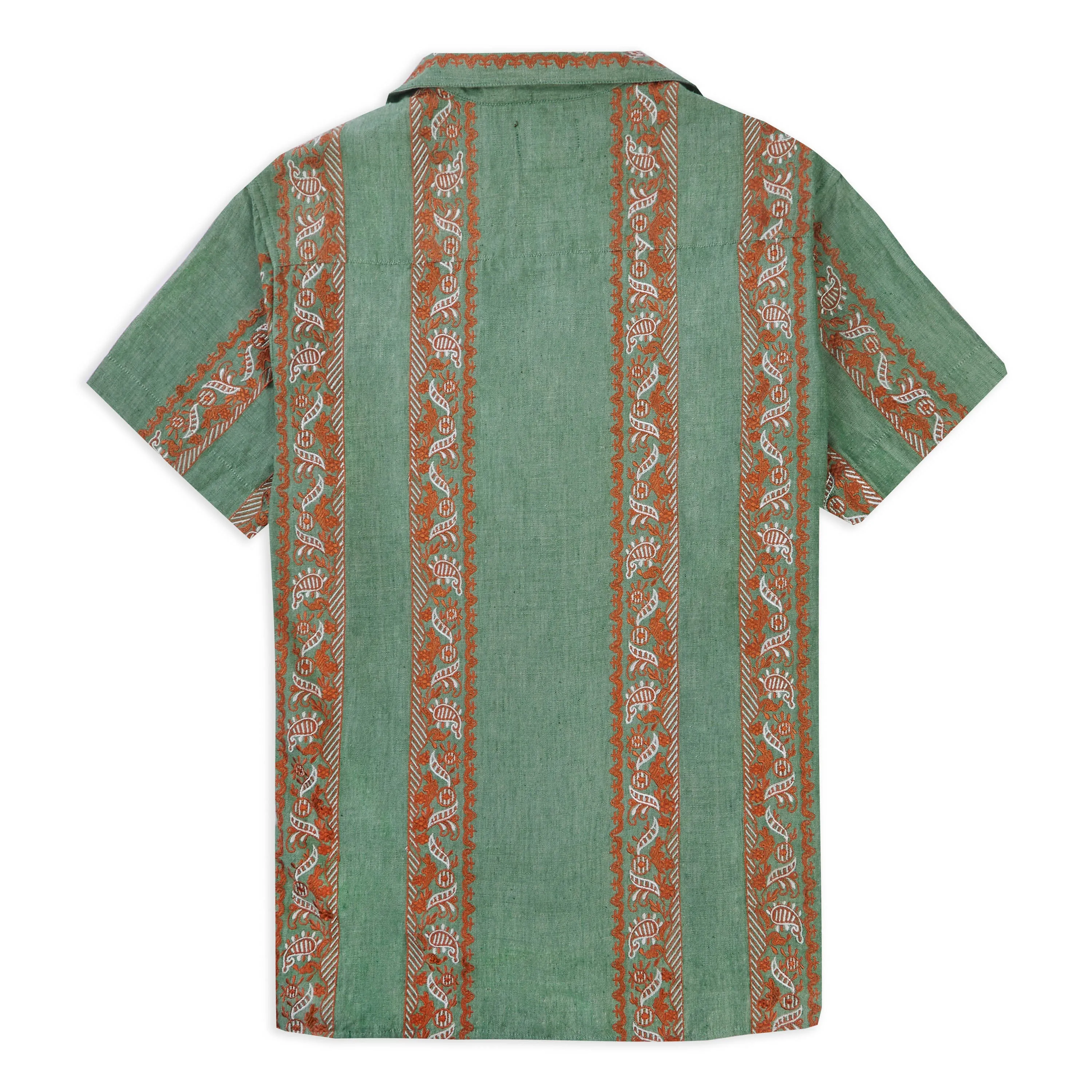 Embroidered Short Sleeve Shirt - Green