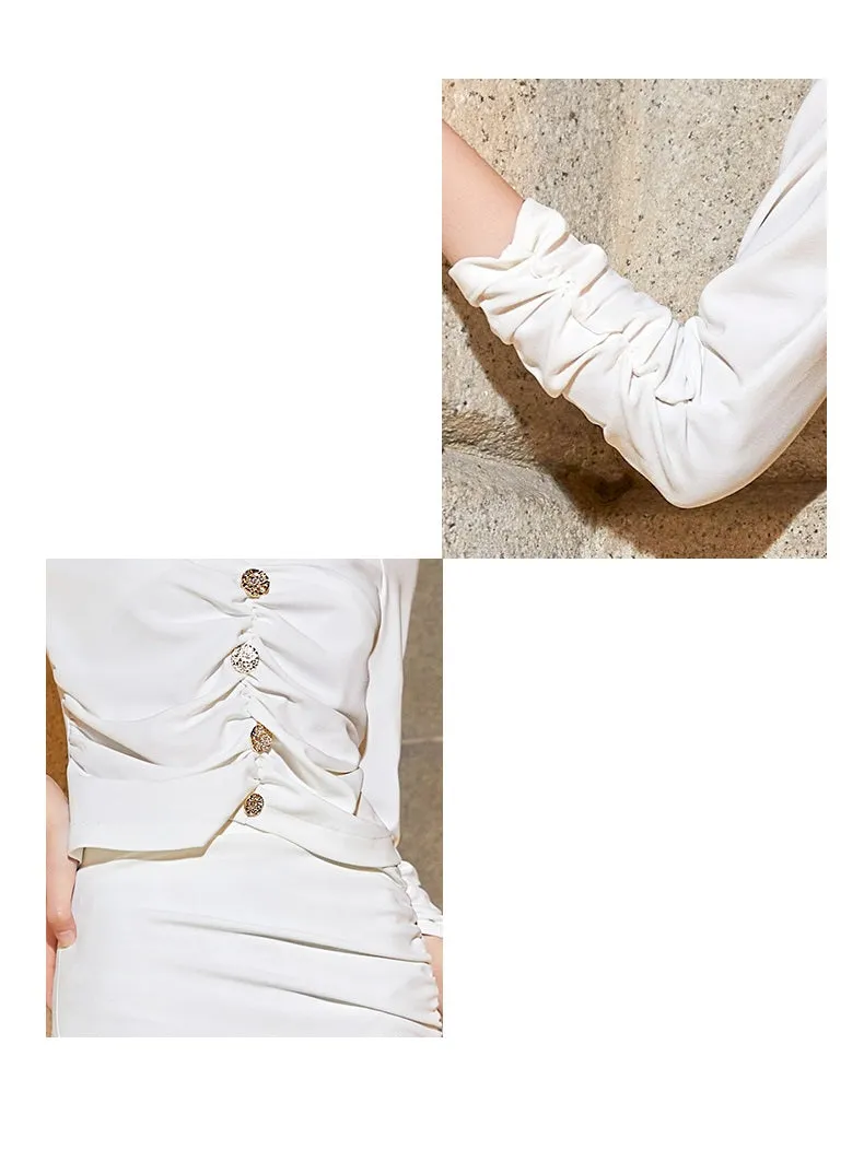 Evening  light luxury collection for spring and summer slit dress- Skia