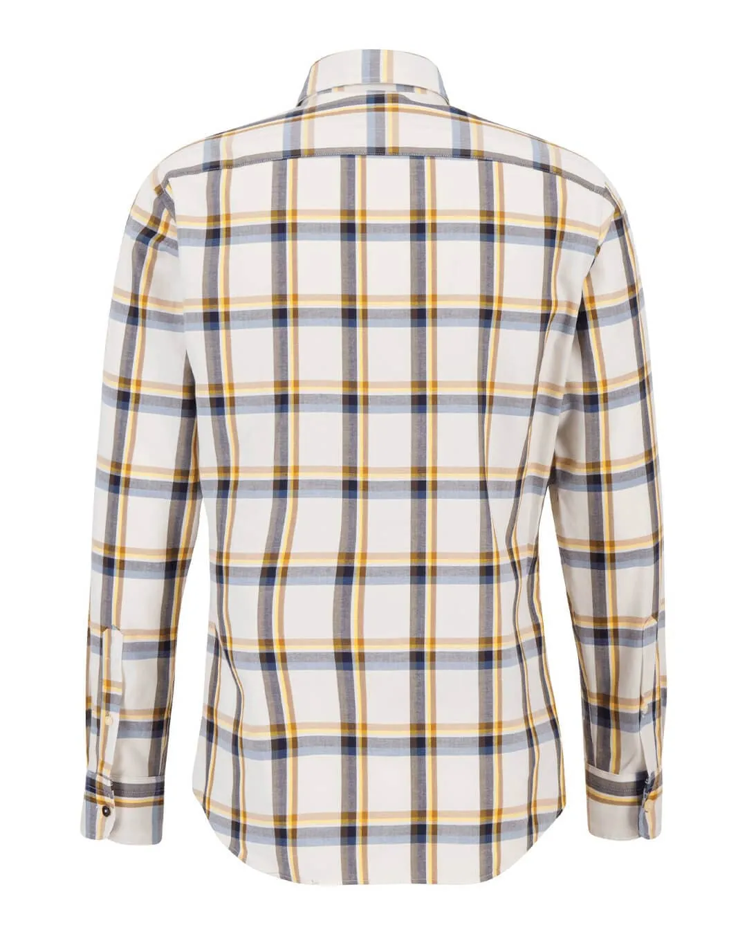 Fynch-Hatton Yellow Combi Checked Moder Fit Shirt