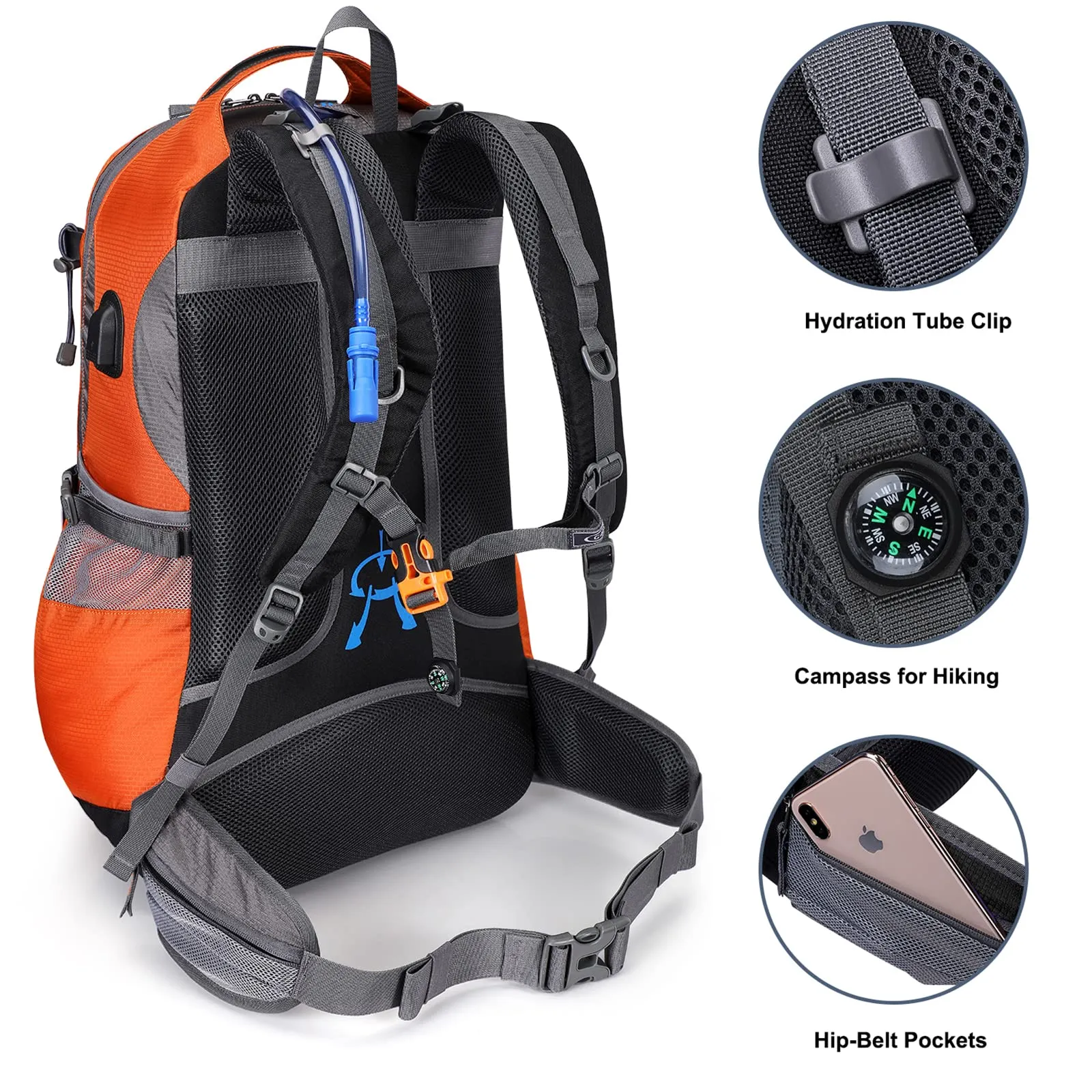 G4Free 50L Hiking Backpack with Rain Cover for Men Women