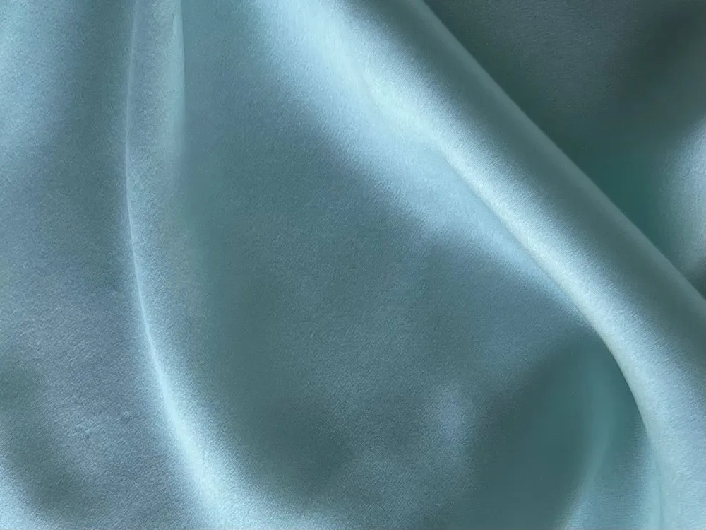 Gleaming Iced Jade Silk Satin Charmeuse