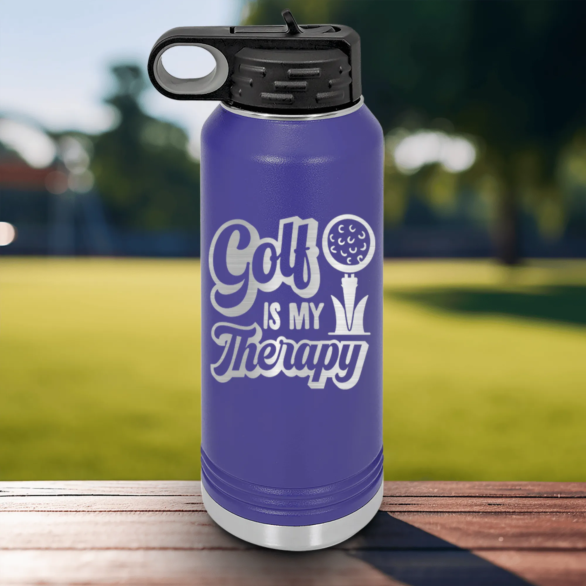 Golf Is My Therapy Water Bottle