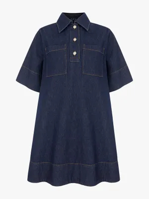 Grace denim pocket mini dress