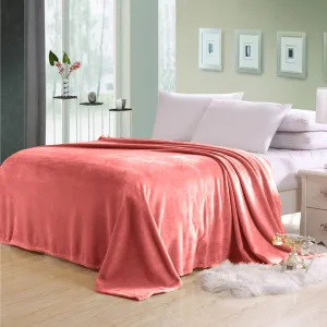 High Quality Blush Double Size Blanket 220x240cm Soft Flannel Blanket Suitable for All Seasons it is Warm Throw Blanket for Bedroom, Couch Sofa, Living Room, Fashion Sofa Bedding, Car, Sofa Recliner