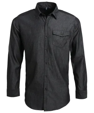 Jeans stitch denim shirt | Black Denim