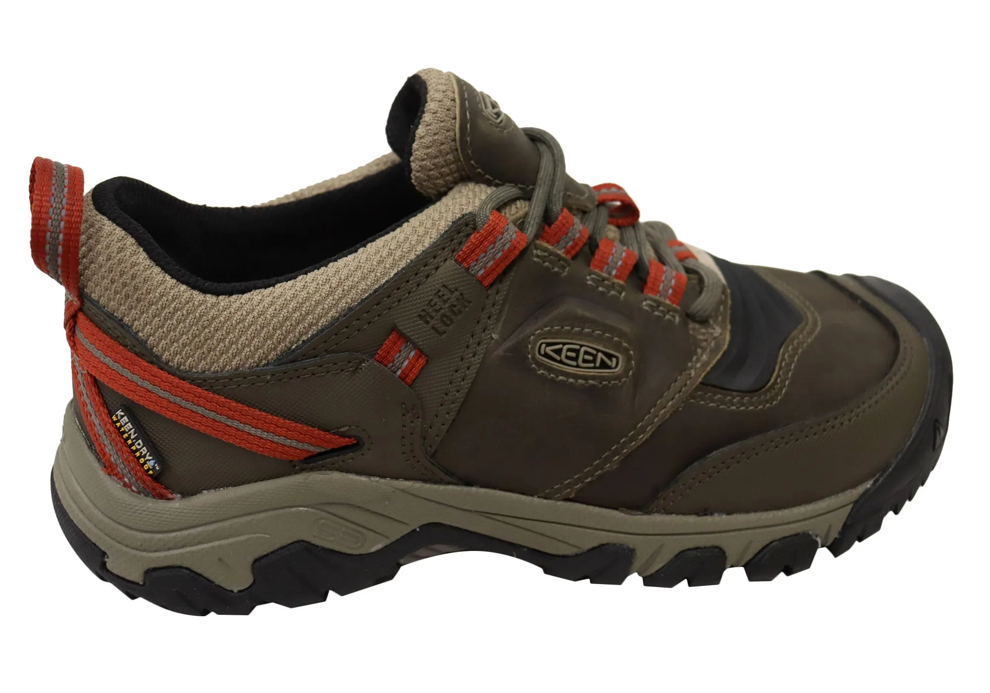 Keen Mens Ridge Flex Waterproof Comfortable Leather Hiking Shoes