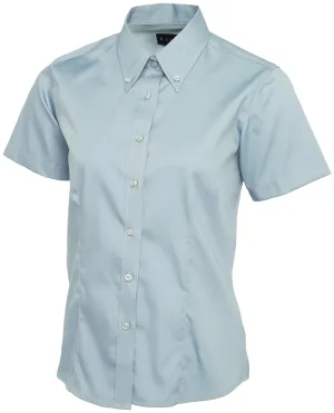 Ladies Pinpoint Oxford Half Sleeve Shirt | Light Blue