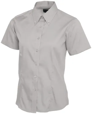 Ladies Pinpoint Oxford Half Sleeve Shirt | Silver Grey