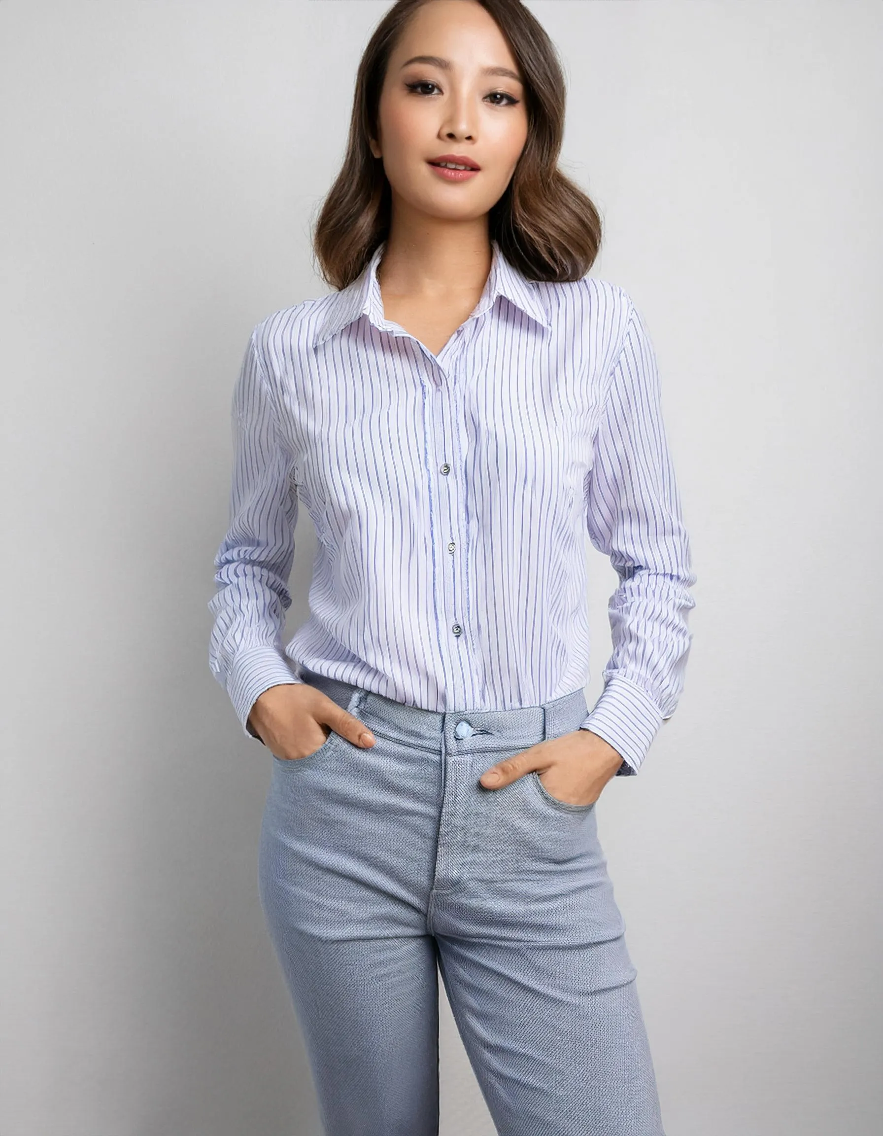 Light Lavender Button-Up Dress Shirt