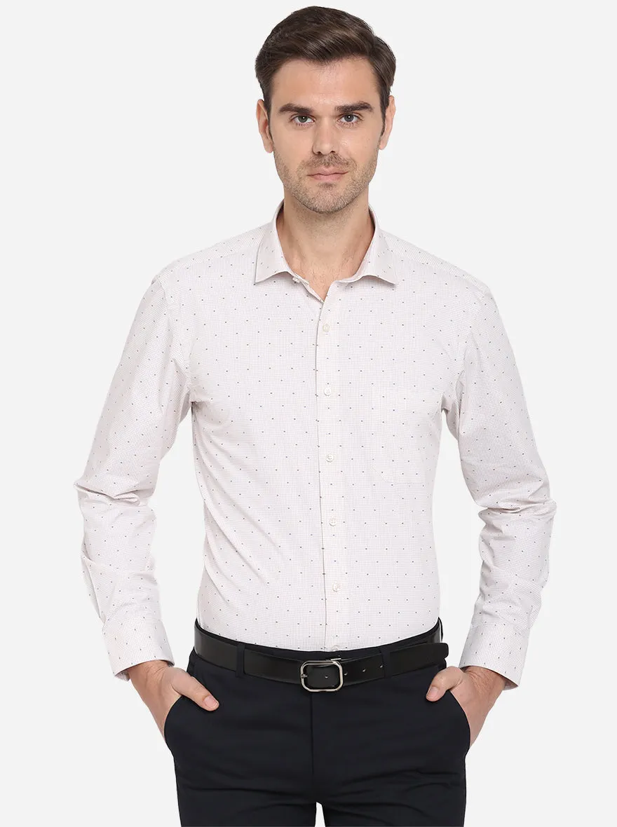 Light Pink Checked Regular Fit Formal Shirt | Greenfibre