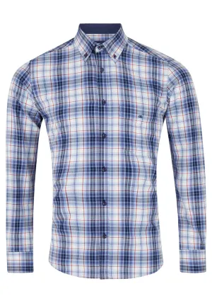 Long Sleeve Check Shirt - Blue