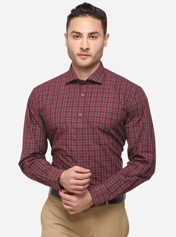 Mahendi Checked Regular Fit Formal Shirt | JadeBlue