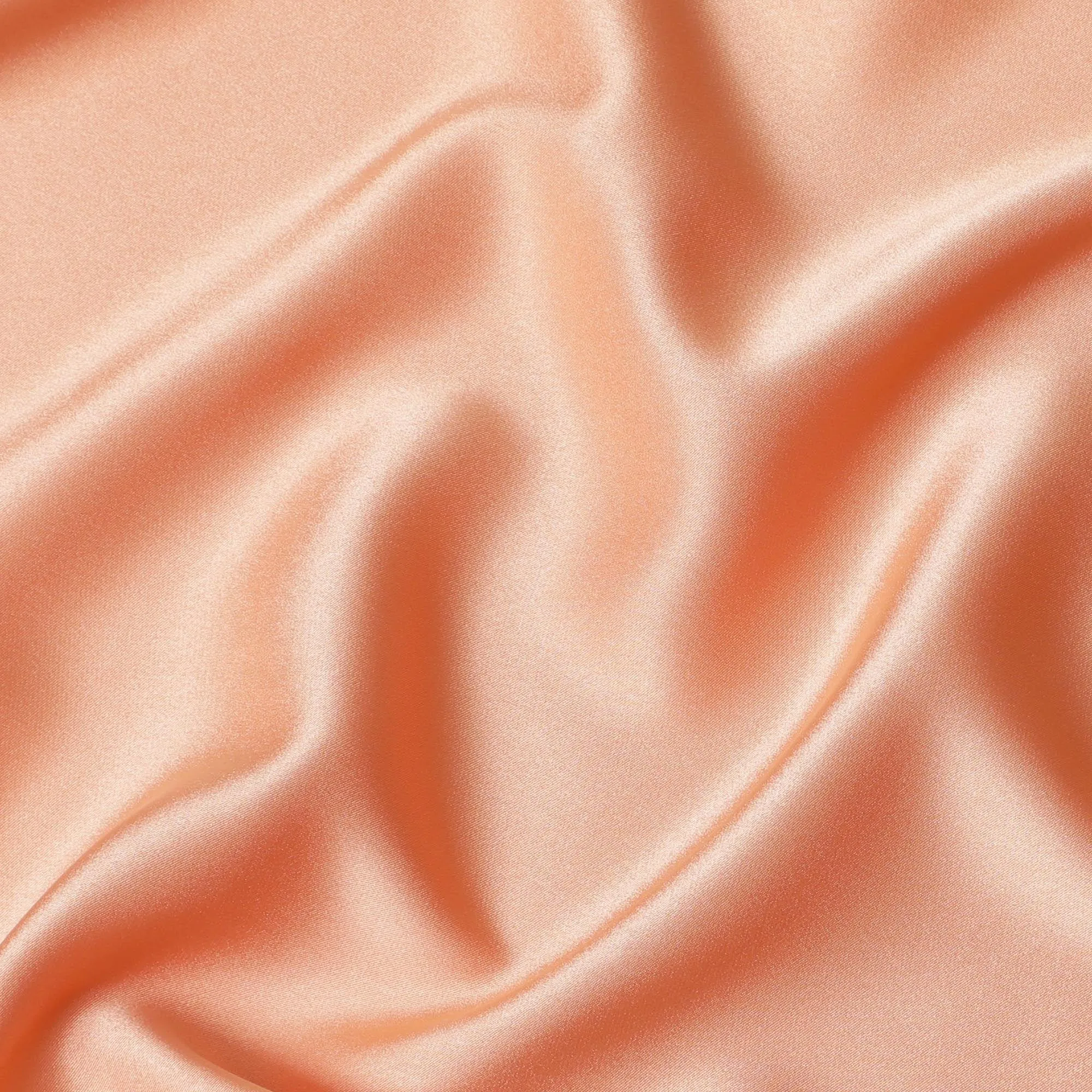 Melon Orange plain pure crepe satin fabric-D7549