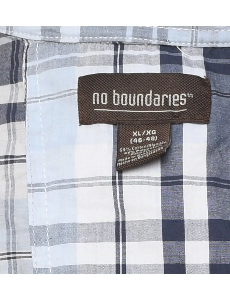 No Boundaries Grey Checked Shirt - XL