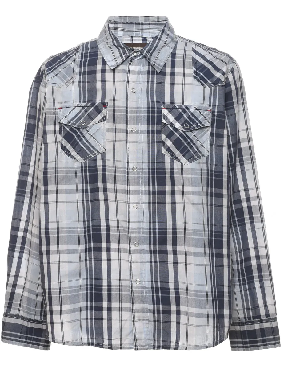 No Boundaries Grey Checked Shirt - XL