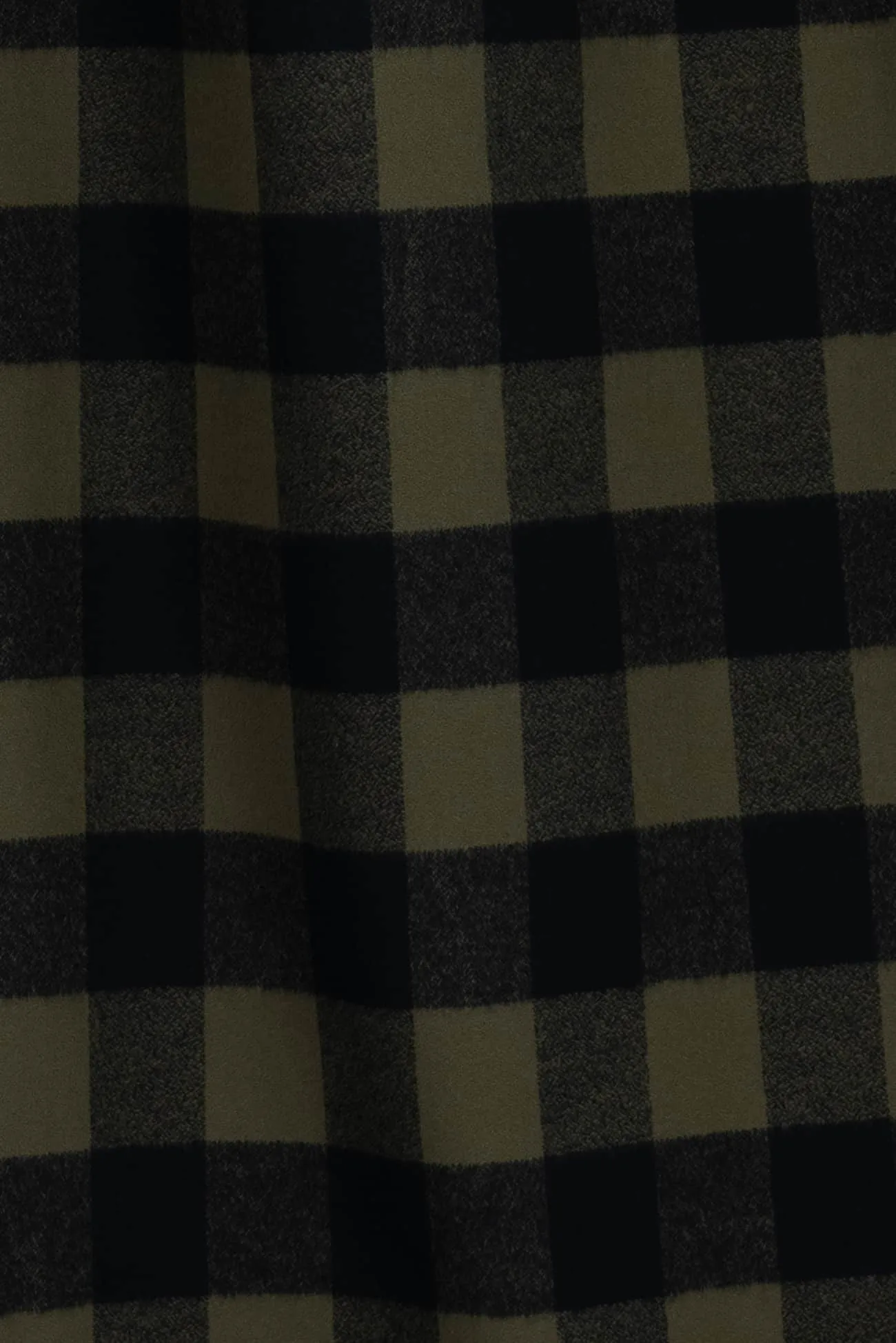 Olive Buffalo Checks Cotton Flannel Woven