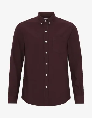 Organic Button Down Shirt - Oxblood Red