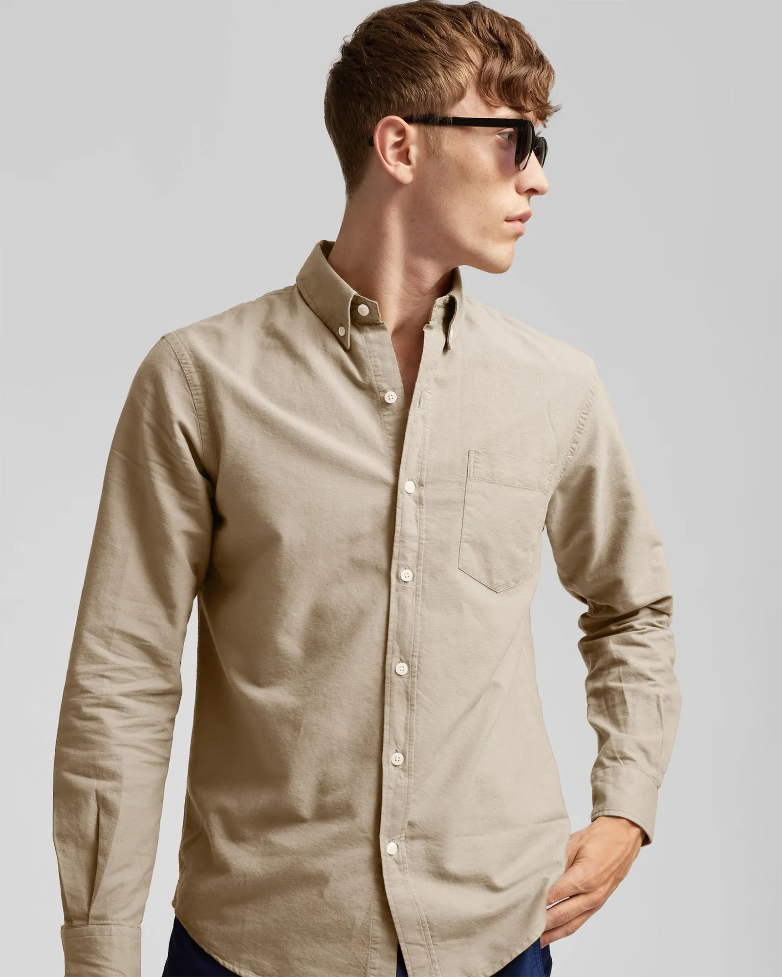 Organic Button Down Shirt - Seaweed Green