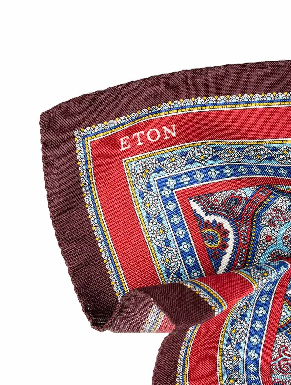 Paisley Silk Pocket Square Red