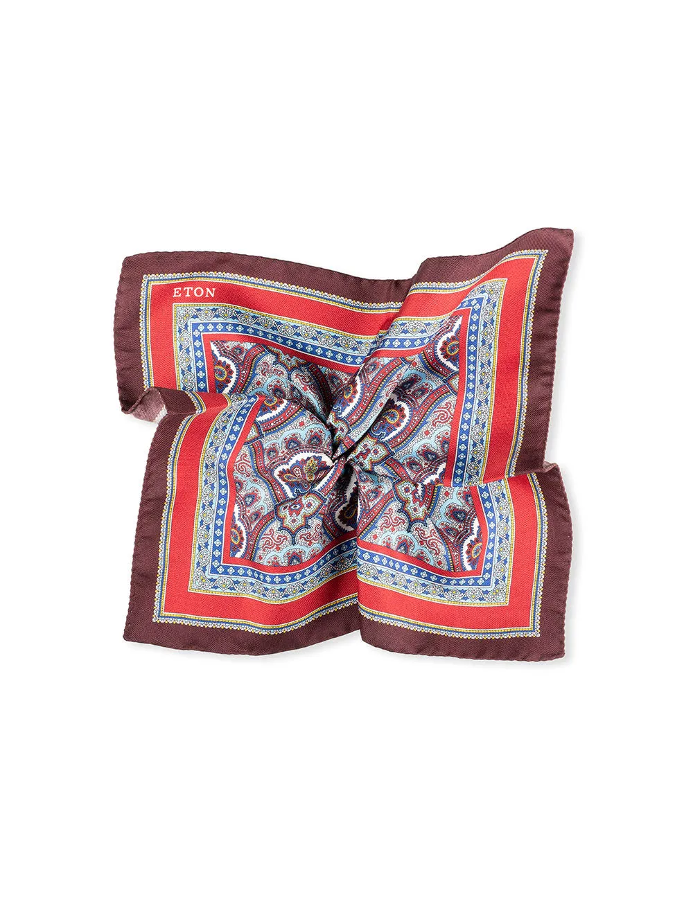 Paisley Silk Pocket Square Red