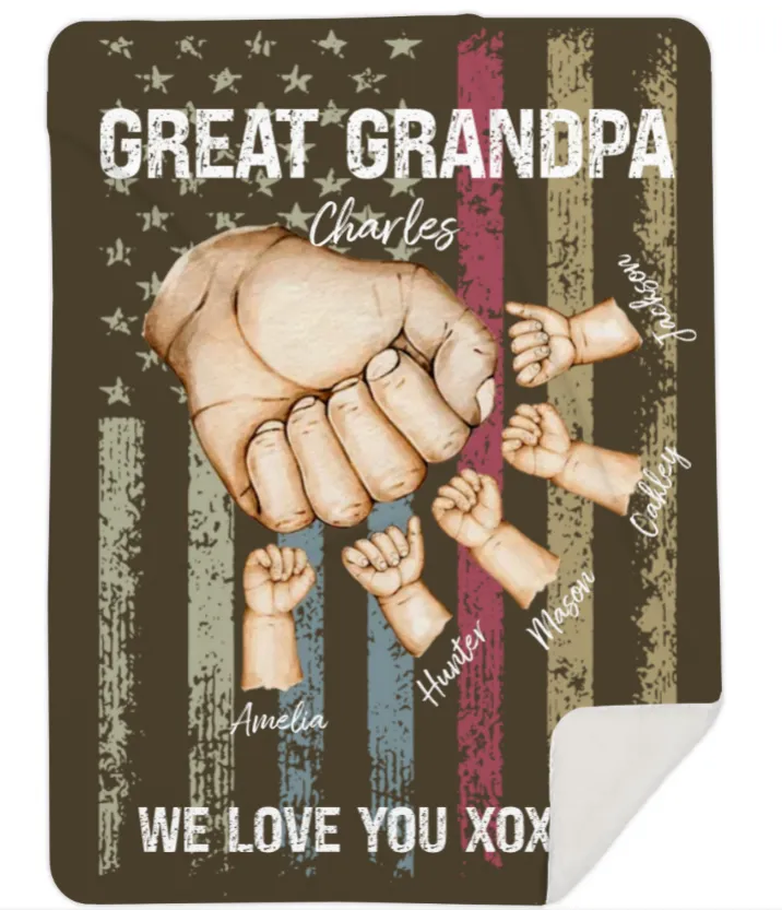 Personalised Fist Bump, Flag Fleece Blanket